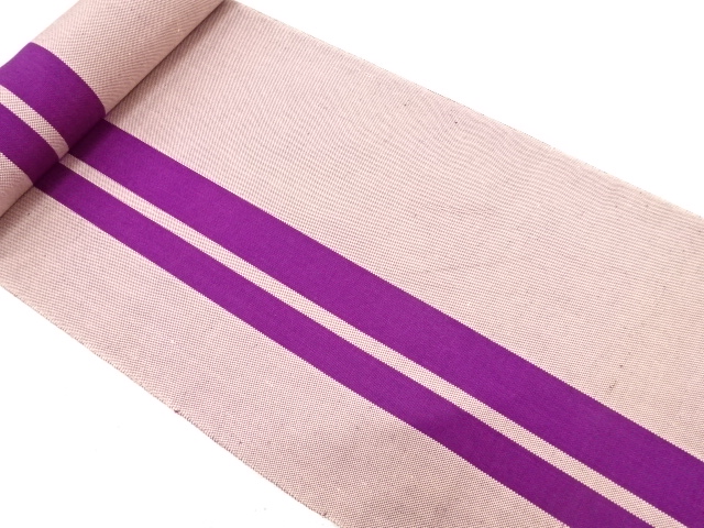 JAPANESE KIMONO / ANTIQUE BOLT FOR HASSUN OBI / SILK / WOVEN STRIPE